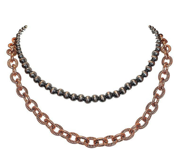 Chain Navajo Bead Layer Necklace