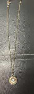 Gold Necklace With Clear Stone