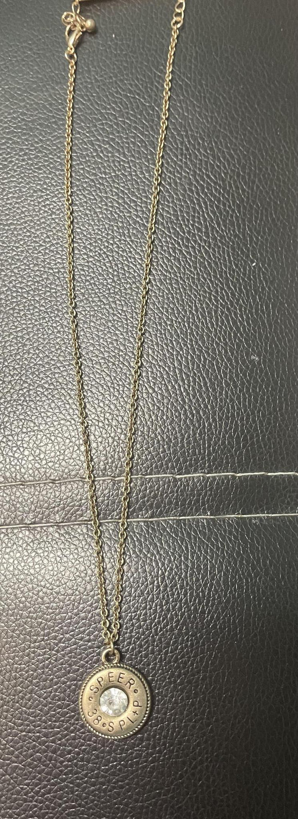 Gold Necklace With Clear Stone