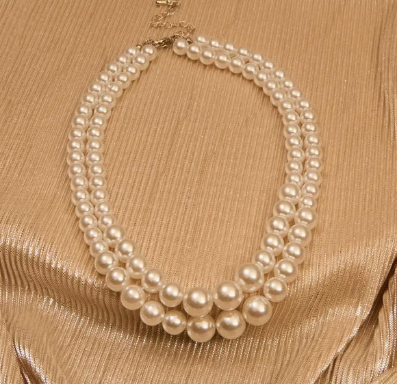 Classic Two Stand Pearl Necklace