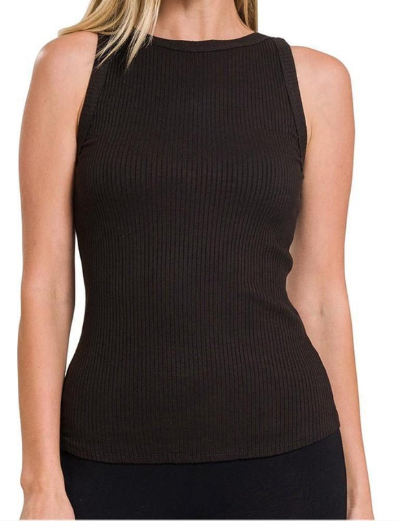 Ribbed Black Tank