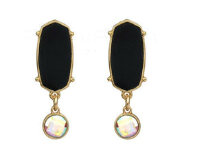 BLACK POST EARRINGS