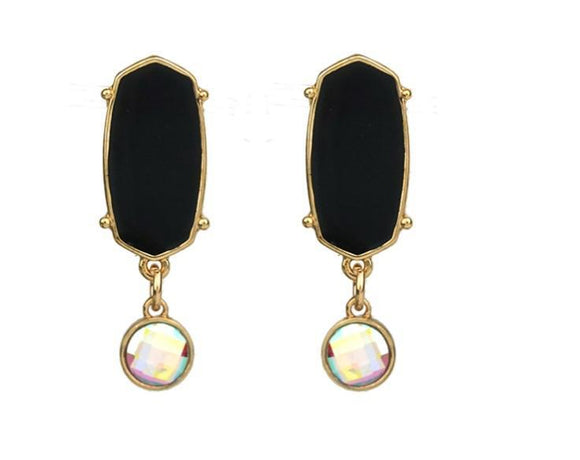 BLACK POST EARRINGS