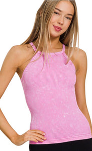 Candy Pink Ribbed Tank
