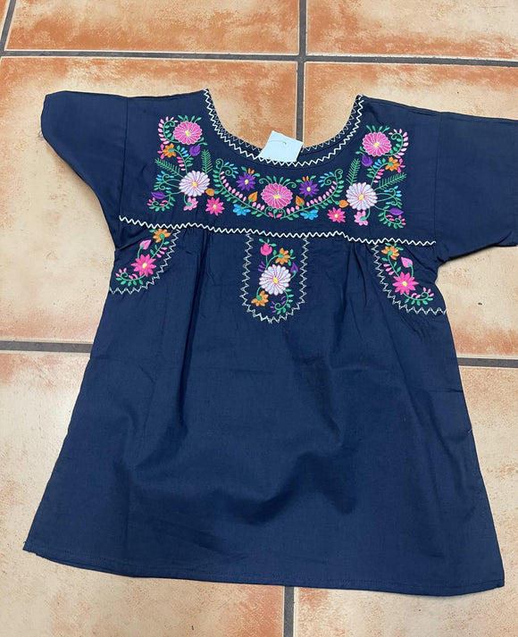 Navy Blue Kids Mexican Top