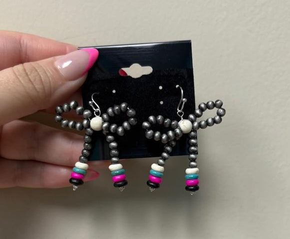 Pink Navajo Bow Earrings