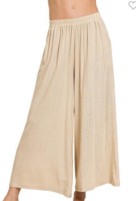 Sand Beige Cropped Pants