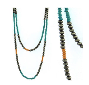 Turquoise and  Peach Necklace