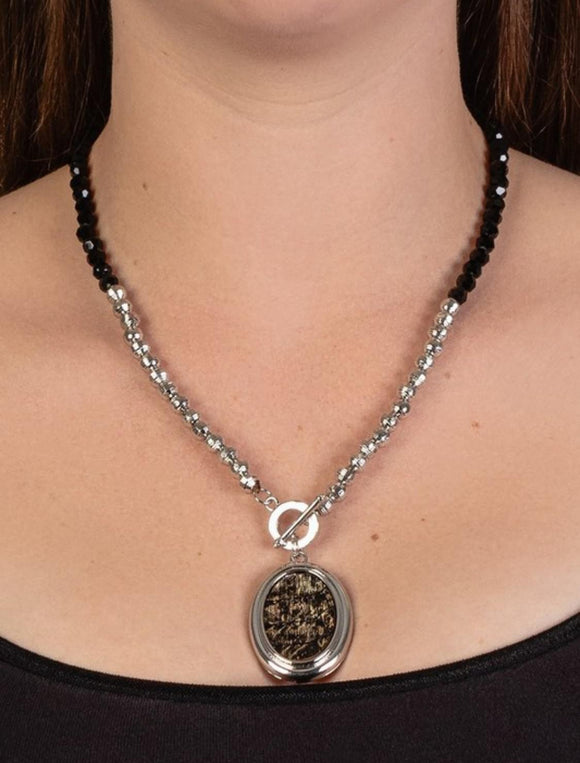 Black Western Leather Pendant Necklace