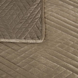 "Diamond Mocha Weave" 3-Piece Micromink Luxury Quilt Set Queen