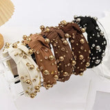 Multi Gold Ball Rhinestone Knot Headband