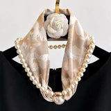 Elegant Magnetic Clasp Pearl Scarf Necklace