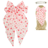 Valentines Day Theme Bow Barrette Hair Clip