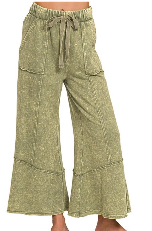 LIGHT OLIVE FLARE HEM