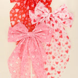 Valentines Day Theme Bow Barrette Hair Clip