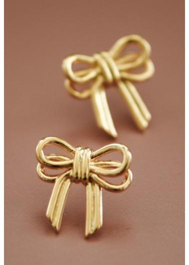 Gold Bow Studs