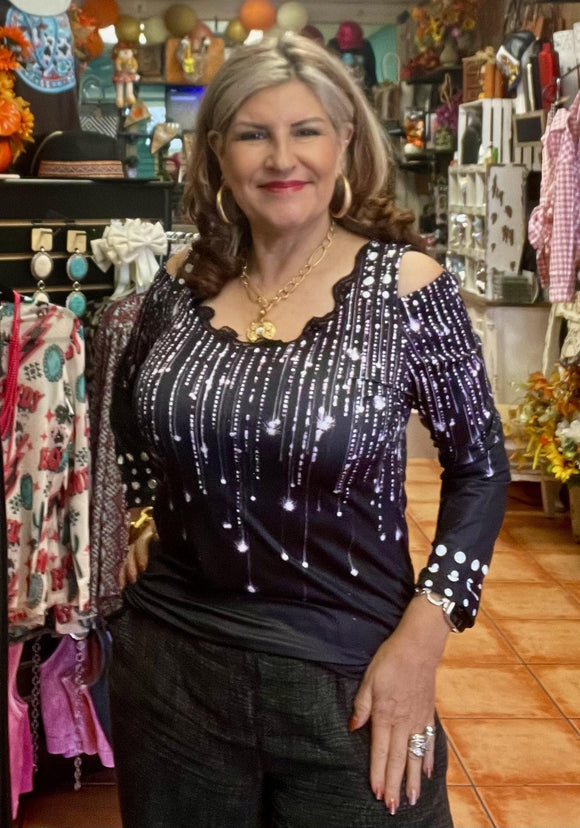 Black Metallic Top