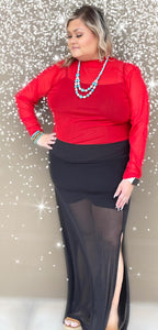 Meshed Out Red Top