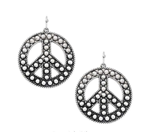 Burnish Peace Sign Earrings