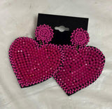 Big Beaded Heart Earrings