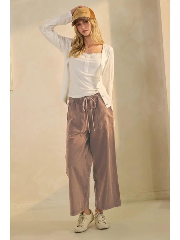 Wide-Leg Acid Washed Pants