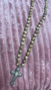 Brown Stone Cross Necklace