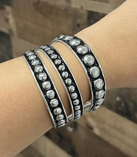 3PC Studded Cuff Bracelet
