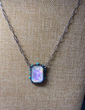 Burnish Silver Pendant Necklace