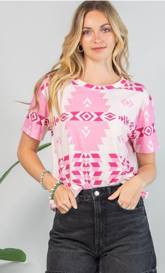 Pink Aztec Top