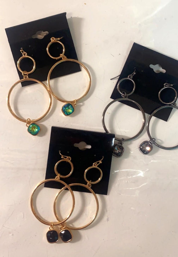 Hoop Tear Drop Earrings