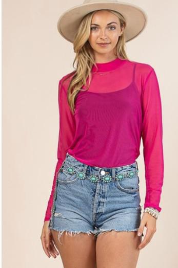 Pink Mesh Top
