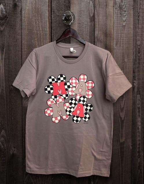 Pebble Brown Mama Flower T-Shirt