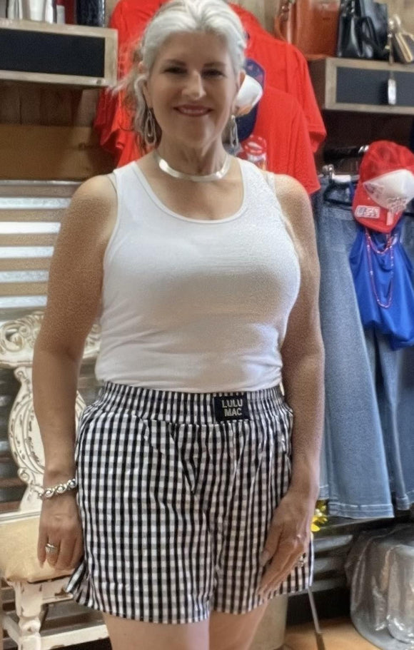 BLACK GINGHAM BOXER