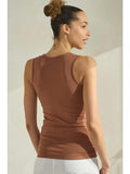 Mocha Women's U Neckline Seamless Tank