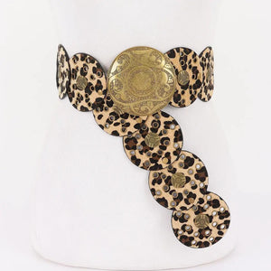 Faux Animal Fur Disc Belt