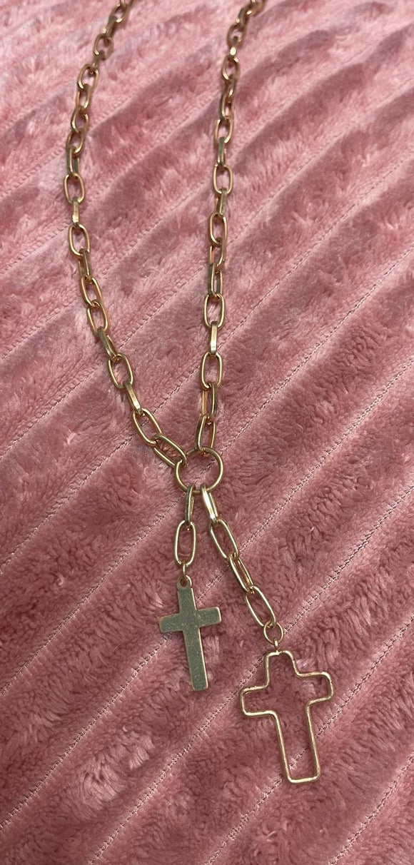 Gold Cross Necklace Set