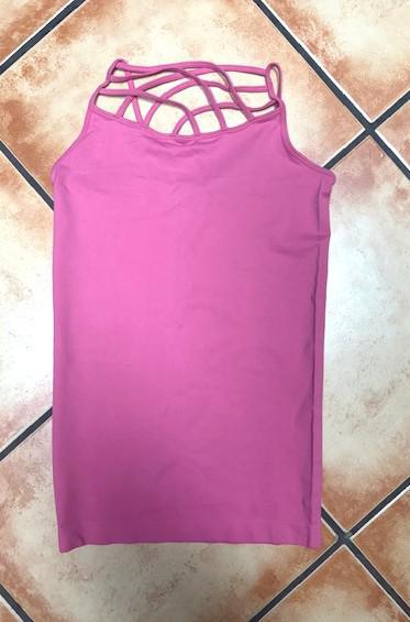 Hot Pink Plus Criss Cross Tank Top
