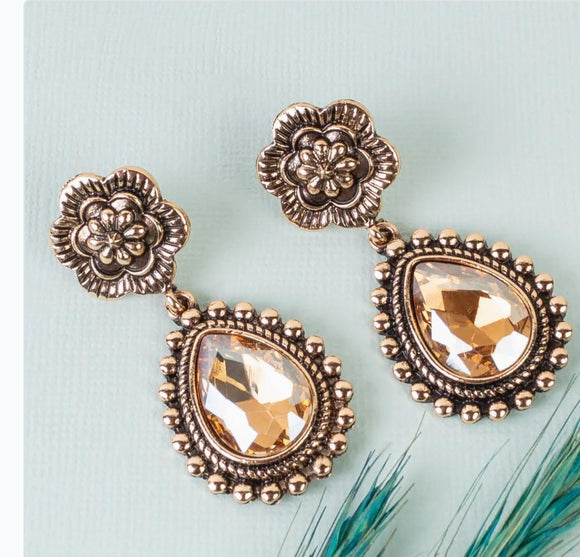 Topaz Flower Earrings