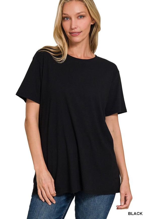 Cotton Boyfriend Round Neck Tee