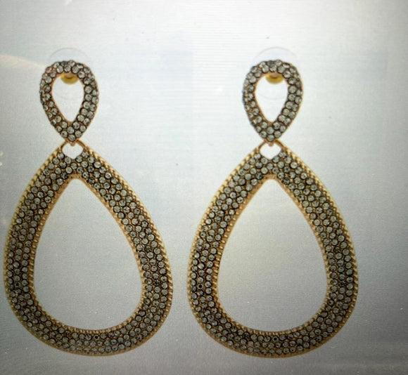 Clear and Gold Earrings