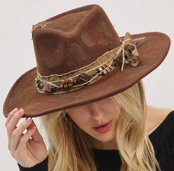 Rustic Brown Cowgirl Hat