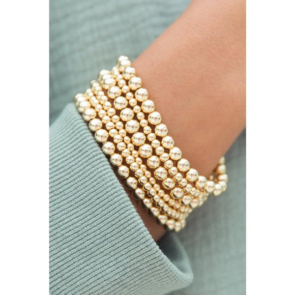 Gold 7pcs/Set Minimalist Beaded Luxury Bracelet Set