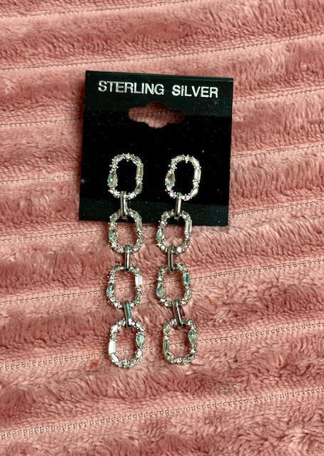 Silver and Clear Earrings