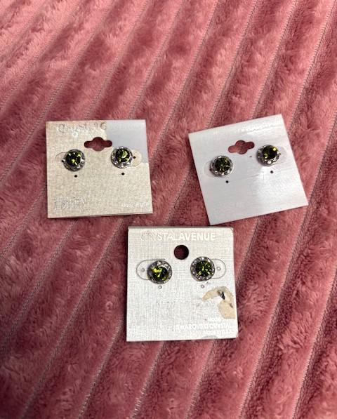 Small Olive Green Studs