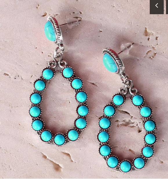 Round Turquoise Earrings