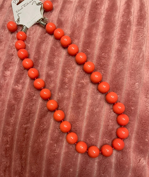 Salmon Bead Necklace