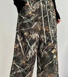 Elastic Camouflage Wide Leg Pants