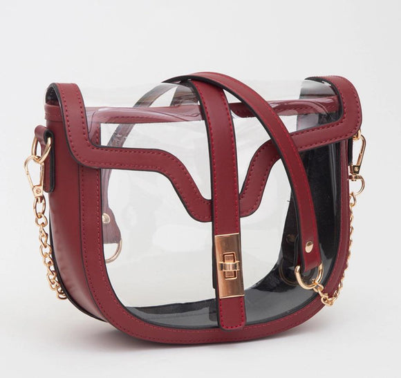 Maroon Clear Purse