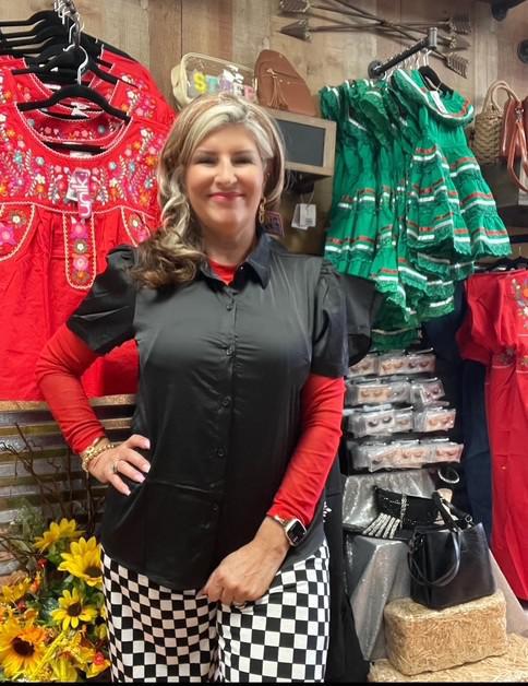 Black Satin Blouse