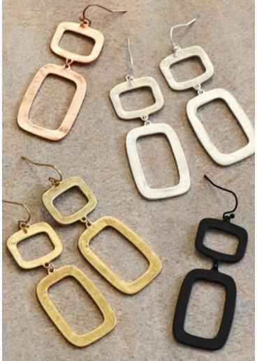 Metal Hammered Drop Earrings